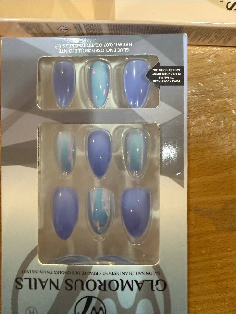 Glamorous Lavender Blue Iridescent Press-On Nails
